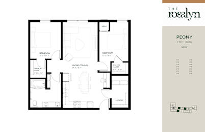 Peony Floor Plan at The Rosalyn | Affordable 55+ Apartments in Bloomington, Minnesota, 55420
