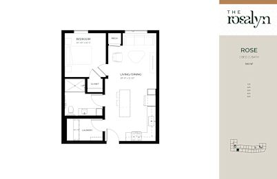 Rose Floor Plan at The Rosalyn | Affordable 55+ Apartments in Bloomington, Minnesota, 55420