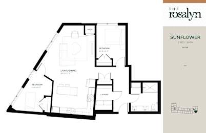 Sunflower Floor Plan at The Rosalyn | Affordable 55+ Apartments in Bloomington, Bloominton Minnesota