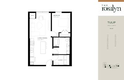 Tulip Floor Plan at The Rosalyn | Affordable 55+ Apartments in Bloomington, Bloominton