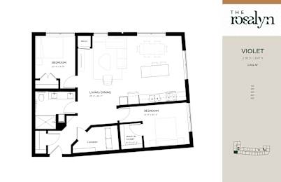 Violet Floor Plan at The Rosalyn | Affordable 55+ Apartments in Bloomington, Bloominton, 55420