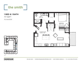 Smith-ACC Floor Plan at The Shoreham Apartments, St Louis Park, MN