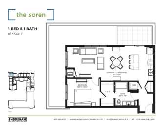 Soren Floor Plan at The Shoreham Apartments, St Louis Park, 55416