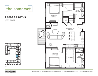 Somerset Floor Plan at The Shoreham Apartments, St Louis Park, MN, 55416