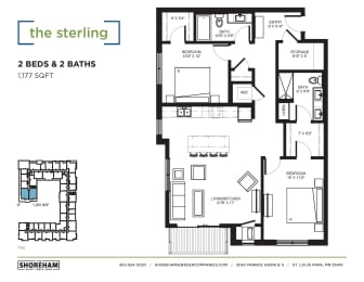Sterling Floor Plan at The Shoreham Apartments, St Louis Park, 55416