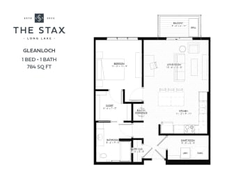 1 Bedroom Gleanloch Floor Plan at The Stax of Long Lake in Long Lake, MN