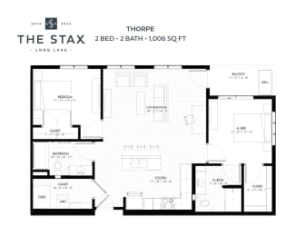 Thorpe 2 Bedroom Layout at The Stax of Long Lake in Long Lake, MN