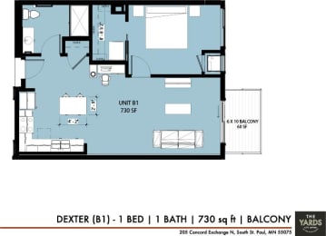 a floor plan of a home with a blue floor at The Yards and Backyards, Minnesota, 55075