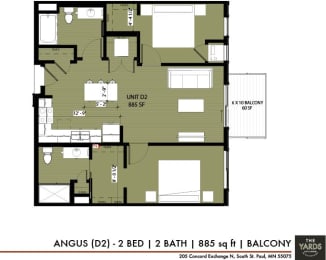 a floor plan of a house with a large terrace at The Yards and Backyards, Minnesota