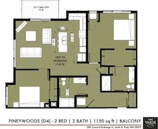 a floor plan of a bedroom apartment