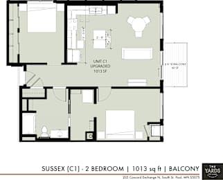 a floor plan of a bedroom apartment
