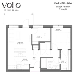 1 bedroom 1 bathroom floor plan Y at Volo at Texa Tonka Apartments, Minnesota, 55426