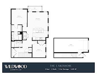 2 bed 2 bathroom floorplan with balcony at Wildwood Lakeville Apartments, Lakeville, MN 55044