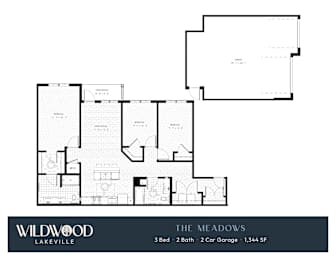 A black and white floor plan for a Wildwood Lakeville property.