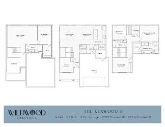 A floor plan for a home with four bedrooms and a garage.