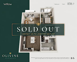 A real estate listing for a sold out apartment at Willow.