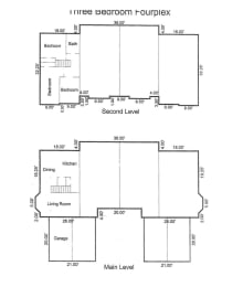 an image of a floor plan of a three bedroom apartment