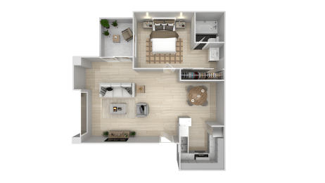 1 Bed 1 Bath 625sf Floor Plan at City View Apartments at Warner Center, Woodland Hills, CA 91367