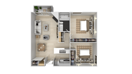 2 Bed 1 Bath Floor Plan at City View Apartments at Warner Center, Woodland Hills