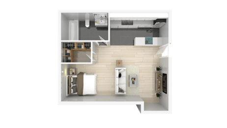 Studio Floor Plan at Skyline Heights LLC, Daly City