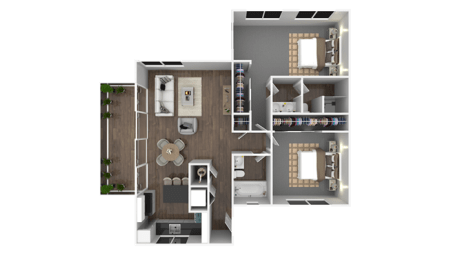 2 Bed 2 Bath Floor Plan at The Pier at Sausalito, Sausalito, CA