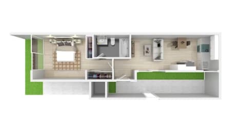 a floor plan of a house with a bedroom and a bathroom at Element LLC, Sunnyvale, CA