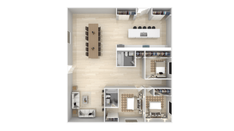 a 3d floor plan of a house at BLVD Apartments LLC, Tarzana, CA