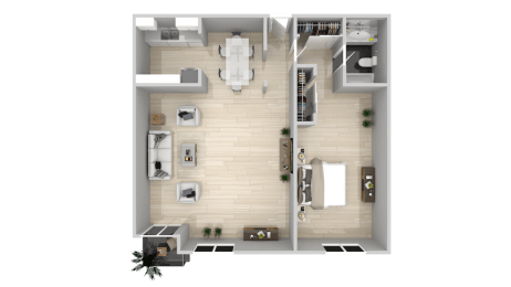One bedroom  One bath with vaulted ceilings_Floorplan at Citra Apartments LLC, San Diego, CA, 92107