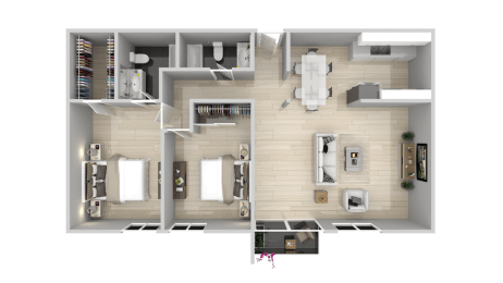 a floor plan of a house with a bedroom and a living room at Citra Apartments LLC, San Diego, CA, 92107