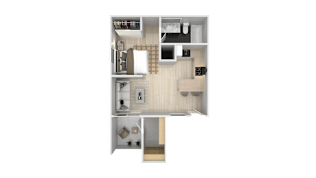Studio 1 bath Floor Plan at The Maddox Sunnyvale Apartments, Sunnyvale, CA, 94087
