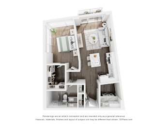 Floor Plan  1 BEDROOM CORNER-1