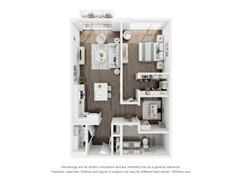 Floor Plan  1 BEDROOM+DEN-4
