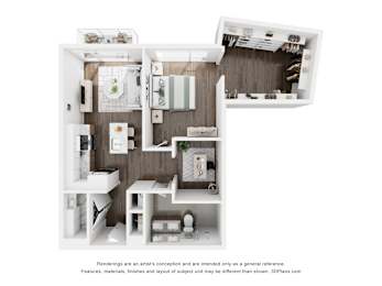 Floor Plan  1 BEDROOM+DEN-7