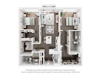 Floor Plan  2 BEDROOM+DEN-A