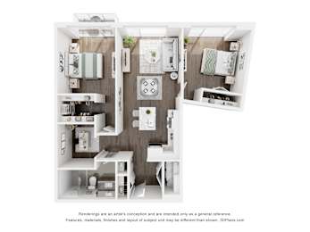 Floor Plan  a floor plan of a 1 bedroom floor plan