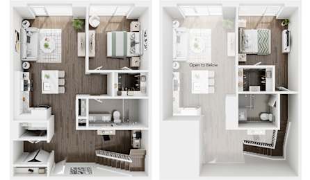 Floor Plan  a renovated floor plan with a bedroom and a living room