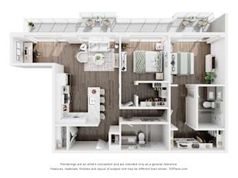 Floor Plan  a 1 bedroom floor plan with a bathroom and a bedroom