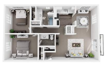 A dollhouse living room with furniture and decorations.