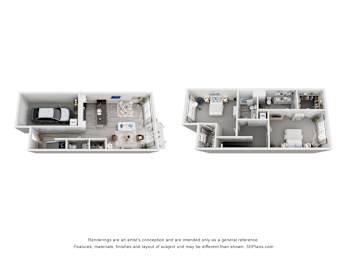 Two images of a floor plan of a house.