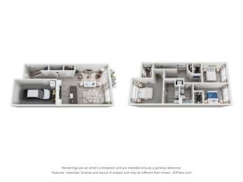 Two images of a floor plan for a house.