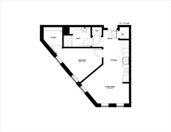 floor plan of the upper level of an l shaped floor plan with a northwest orientation
