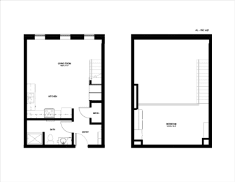 a floor plan of a house with floor plans of two different floors