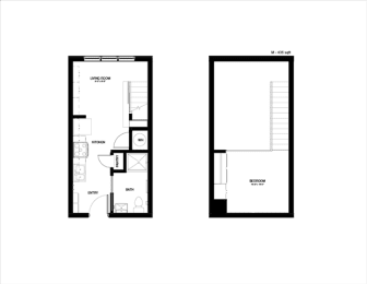 floor plan of the small apartment with roommates