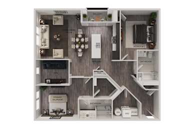 A diagram of a house layout with labeled rooms.