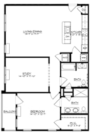1Bed 2Bath-C at The Franklin at Hillsborough Apartments, Hillsborough, New Jersey