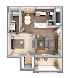 1 bedroom 1 bath at The Maddox Apartments, Centerton
