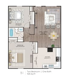 the floor plan  two bedroom  one bath