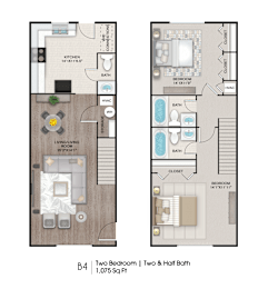 the floor plans  two bedroom floor plan  670 sq ft