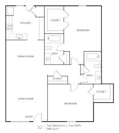 a floor plan of a house with a bedroom and a living room