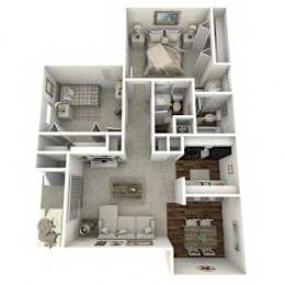 a floor plan of a house with a bedroom and a living room